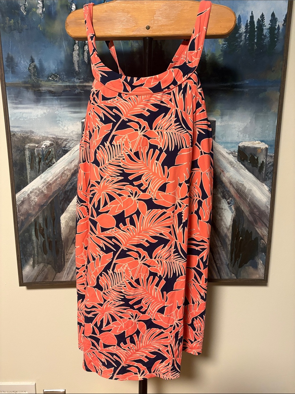 Women's Coral Tropical Print Swimdress
